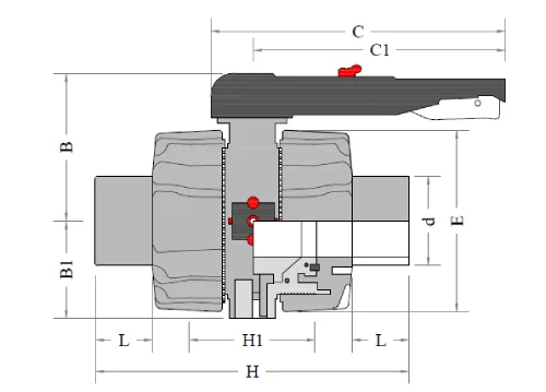 PVDF Ball Valve Diagram