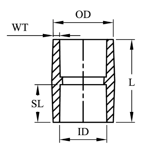 CPVC COUPLER OR CPVC SOCKET Drawing
