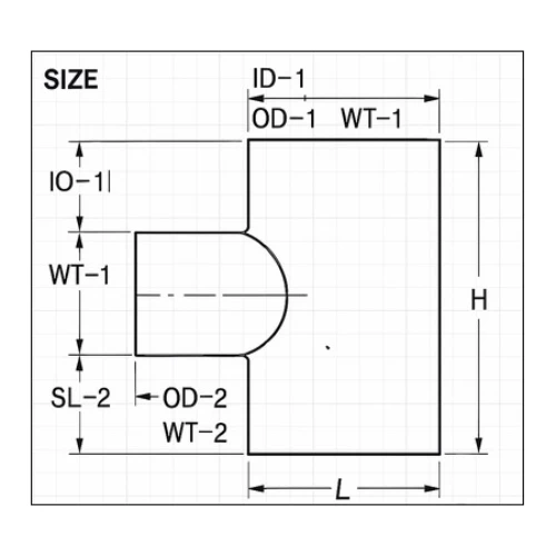 CPVC Reducer Tee Diagram