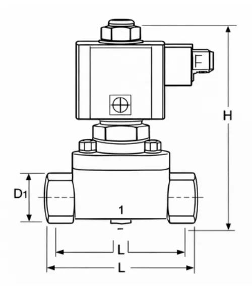PVDF 2_2 WAY Solenoid Valve Tehcnical drawing image