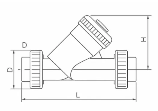 PVDF y strainer techniAl drawing