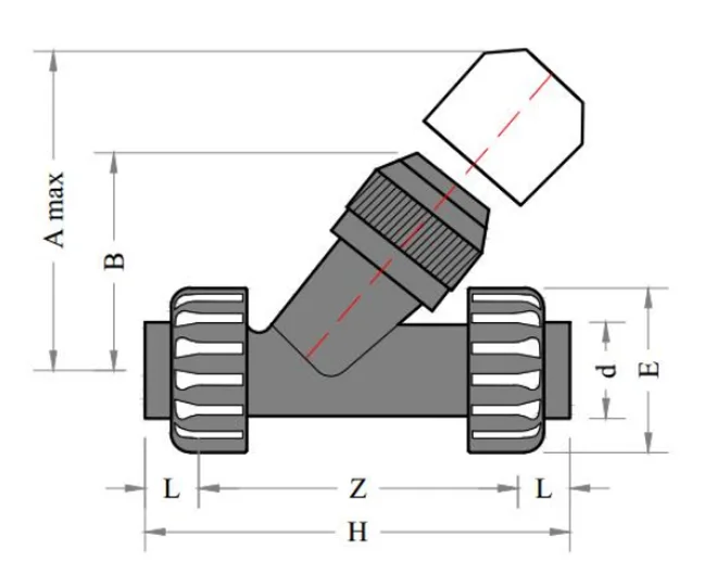 UPVC Y Straner Diagram image