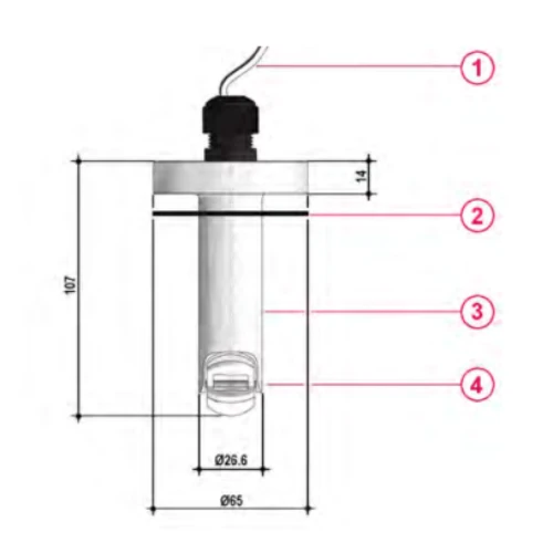 HIGH PRESSURE PADDLEWHEEL FLOW SENSOR - FLS F3.20 Drawings