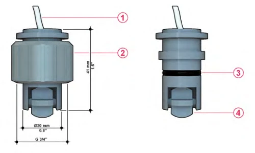 MINI PADDLEWHEEL FLOW SENSOR - FLS F3.10 Drawing