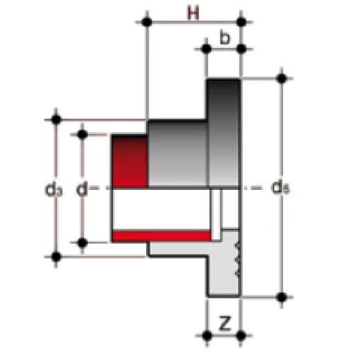 PPH Stub End Flange Drawing