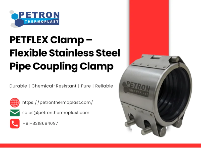 PETFLEX Clamp – Flexible Stainless Steel Pipe Coupling Clamp Graphics