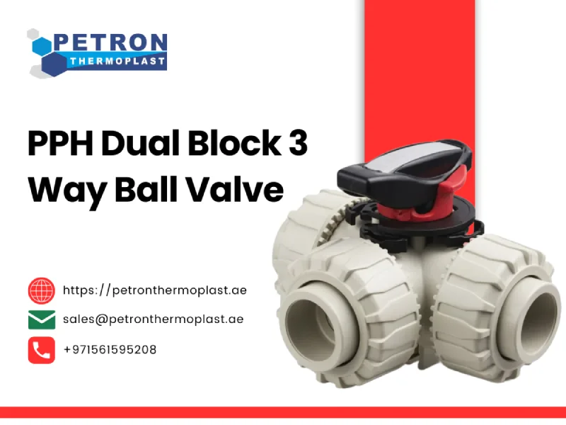 PPH 3 Way Ball Valve Images