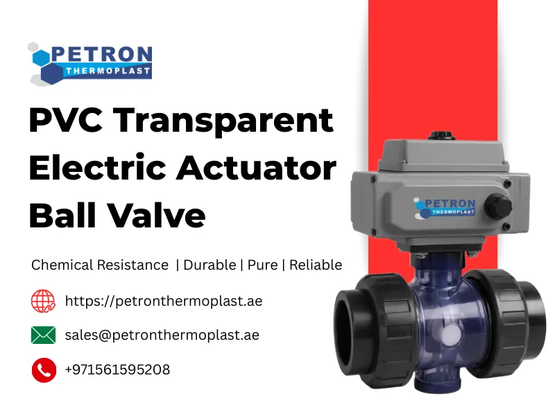 PVC Transparent Electric Actuator Ball Valve Graphics