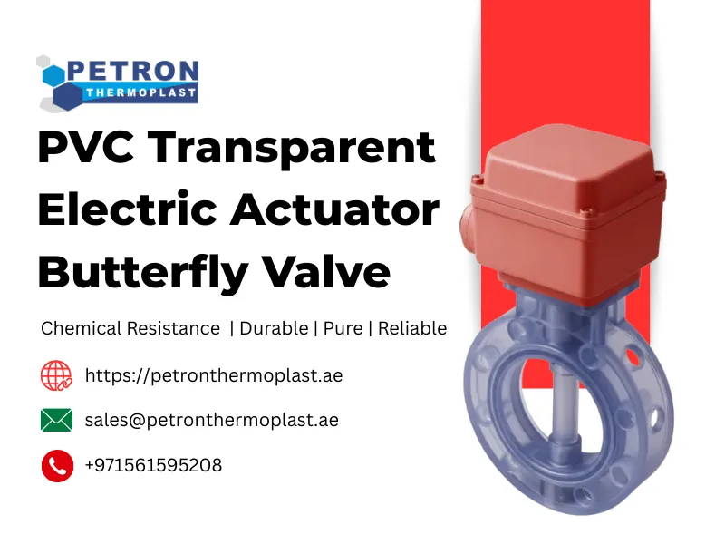 PVC Transparent Electric Actuator Butterfly Valve Graphics