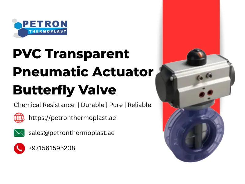 PVC Transparent Pneumatic Actuator Butterfly Valve Graphics